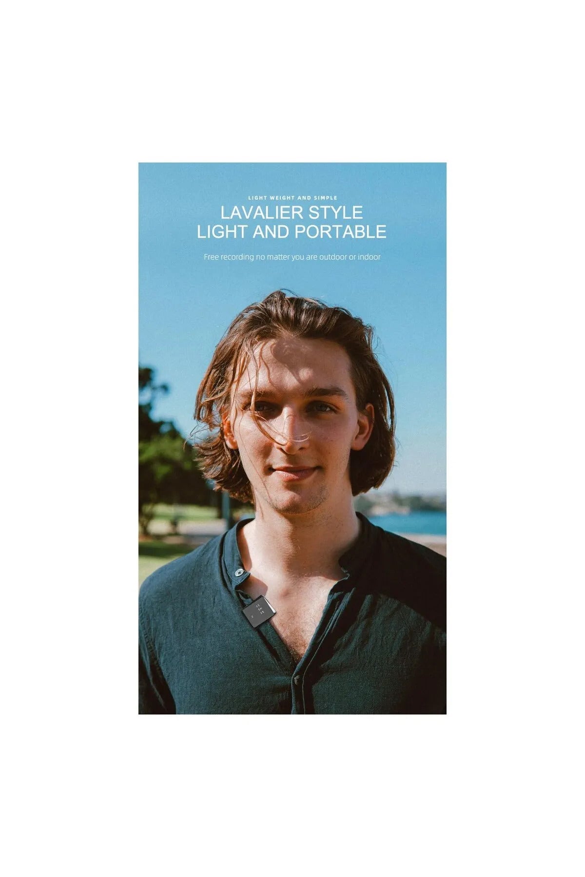 Microphone Wireless Lavalier - Black, Universal Compatibility