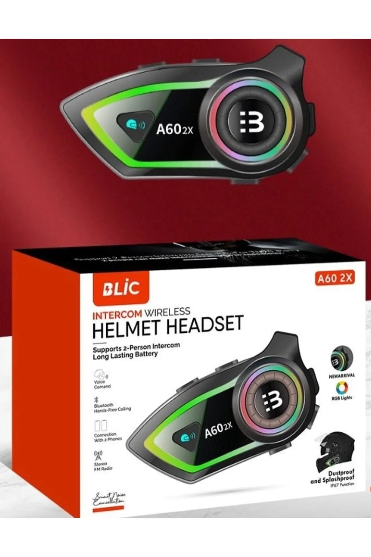 Intercom Motorcycle Bluetooth Helmet Headset A60 - High-Performance Communication