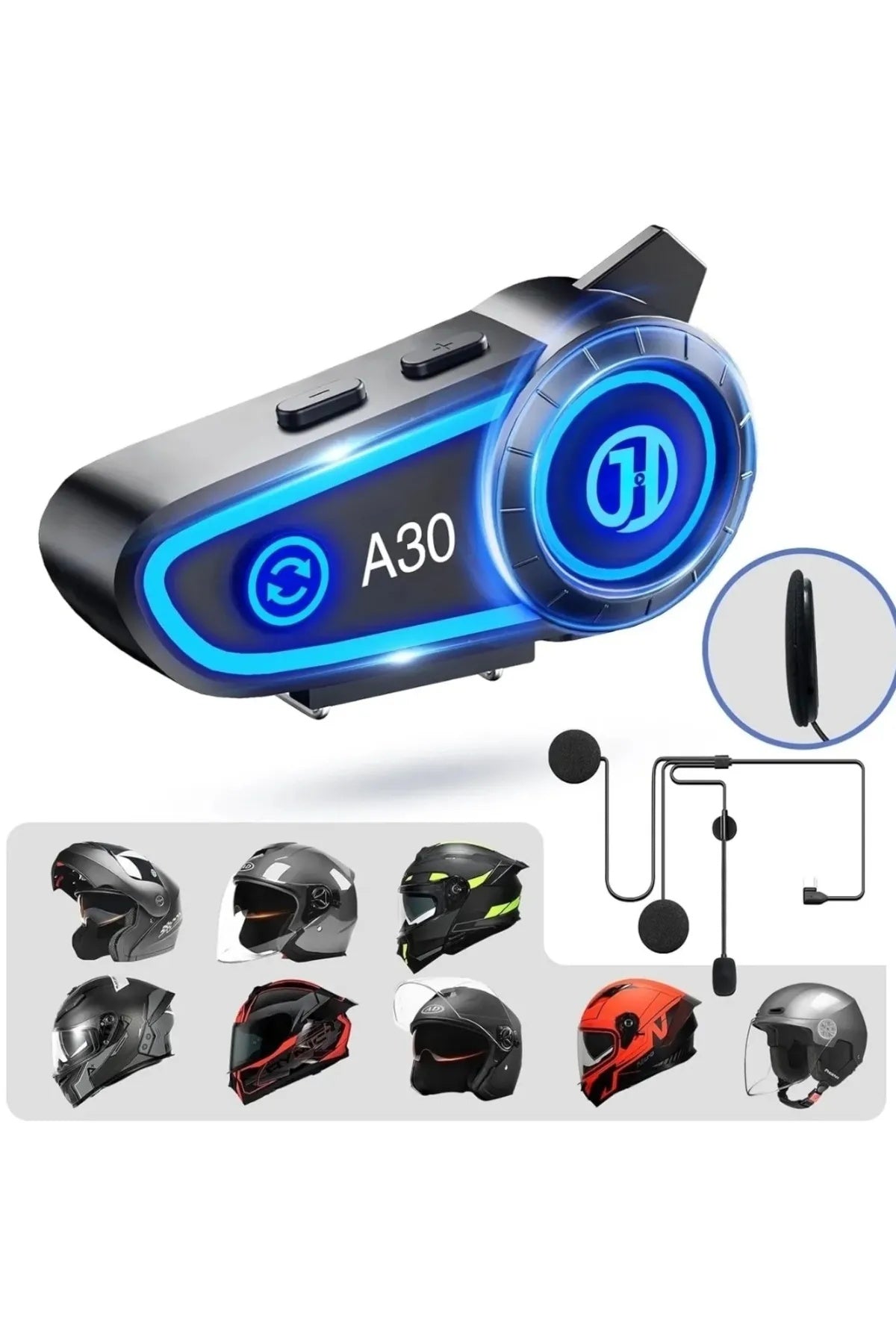 Intercom Motorcycle Bluetooth Helmet Headset A30 - Single Communication