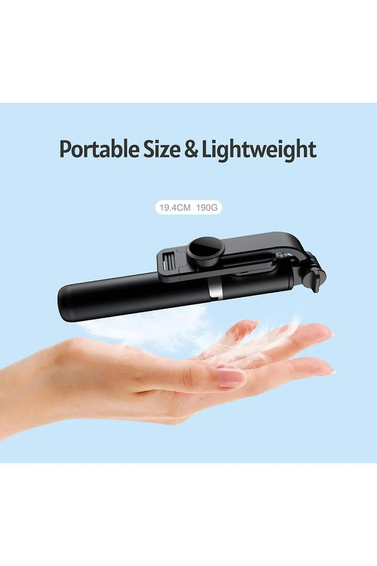 Tripod GLRTECH Q02 - Wireless Selfie Stick, Stainless Steel, 103 cm