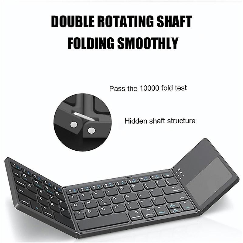 Mini Keyboard B033 - Wireless Bluetooth, Rechargeable, Foldable, Touchpad