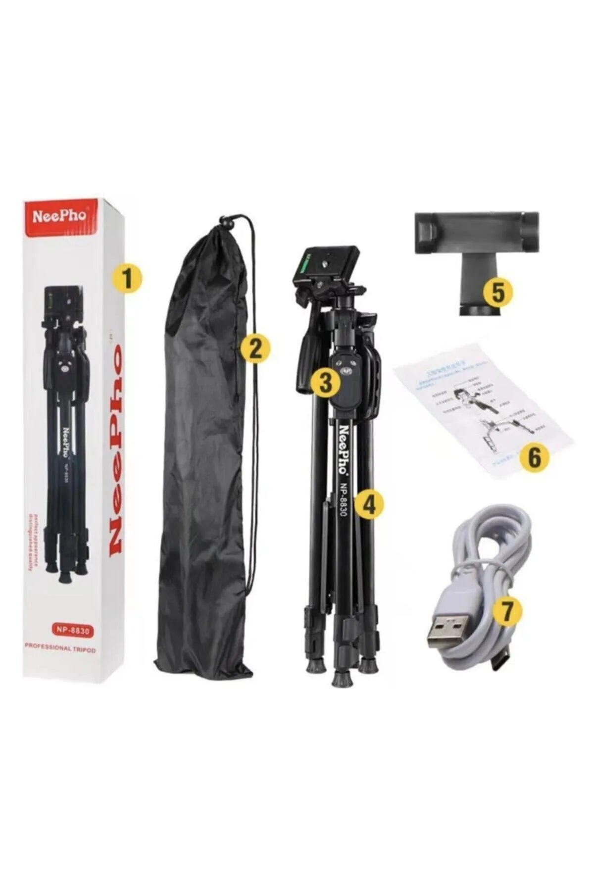 Tripod NeePho NP-8830 - Portable Photo and Video Shooting, 155 cm