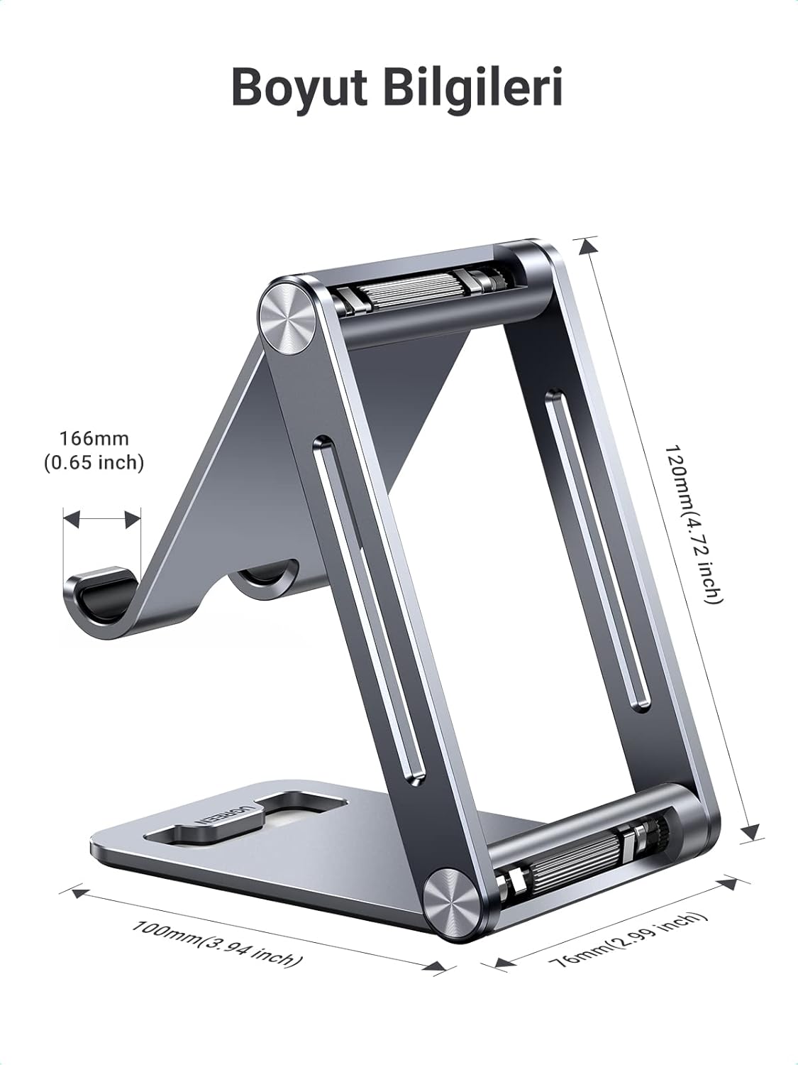 Phone Stand Adjustable Aluminum - Compatible with iPhone, Galaxy, Huawei, Xiaomi