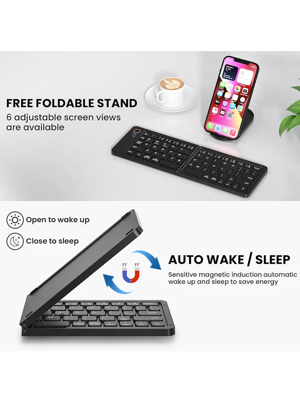 Mini Keyboard B023 - Wireless Bluetooth, Rechargeable, Foldable, Touchpad