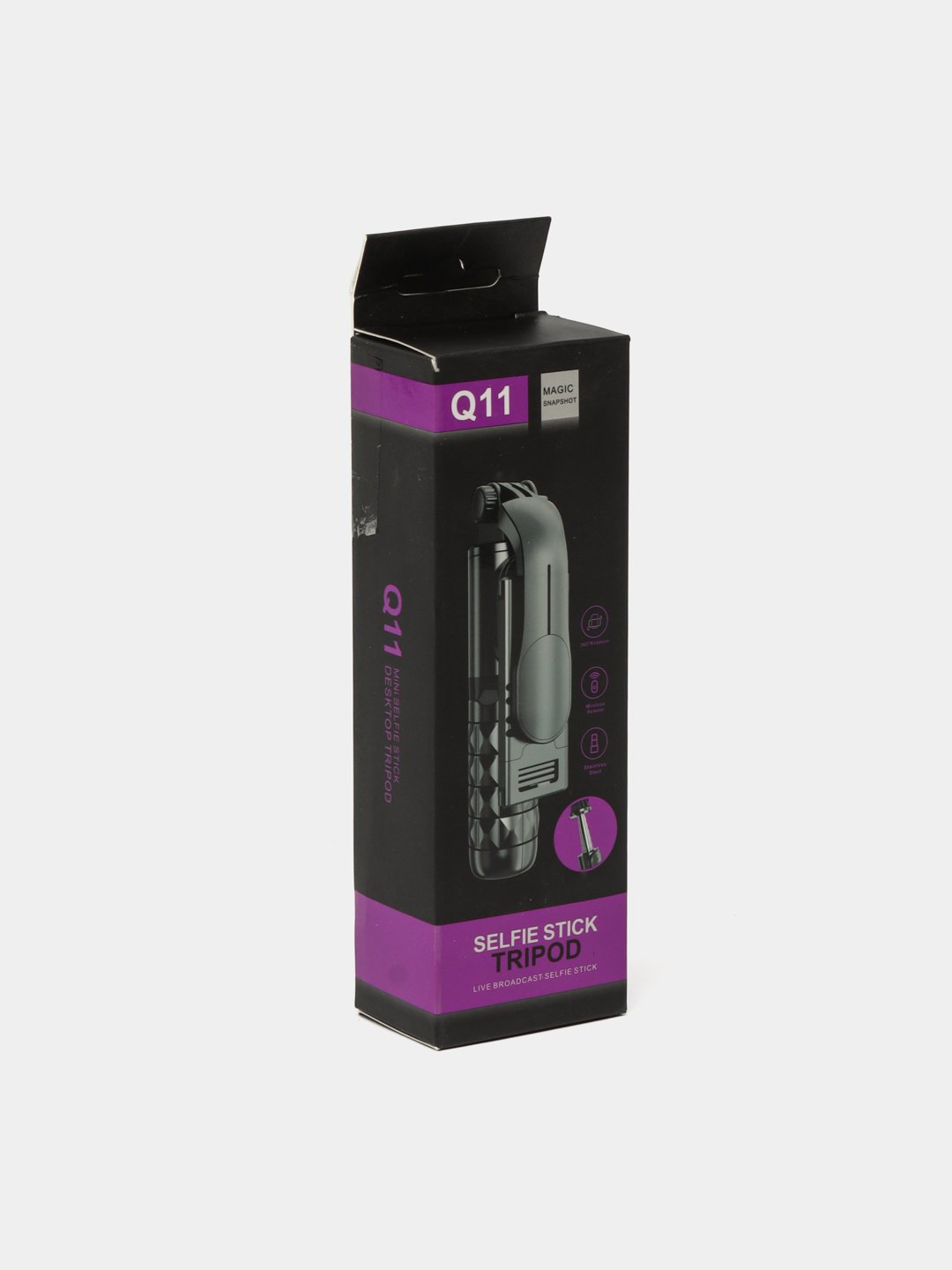 Tripod GLRTECH Q11 - Wireless Selfie Stick, Stainless Steel, 74 cm