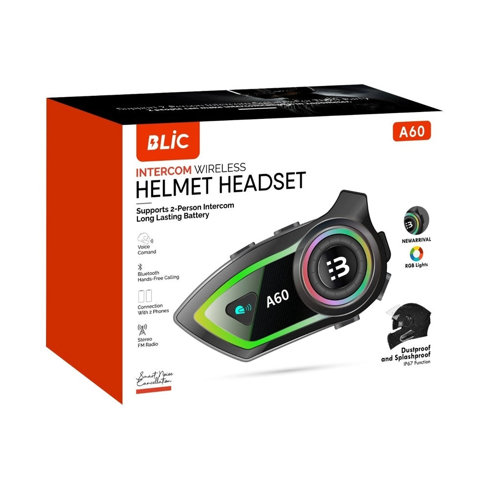 Intercom Motorcycle Bluetooth Helmet Headset A60 - High-Performance Communication