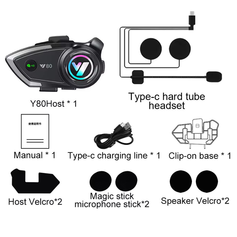 Intercom Helmet Motorcycle Bluetooth Headset Y80
