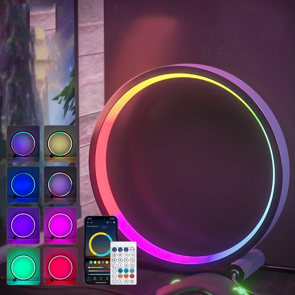 Night Light GLRTECH SAL052 - Smart RGB LED with Voice Control, 360° Ring Design (25cm)