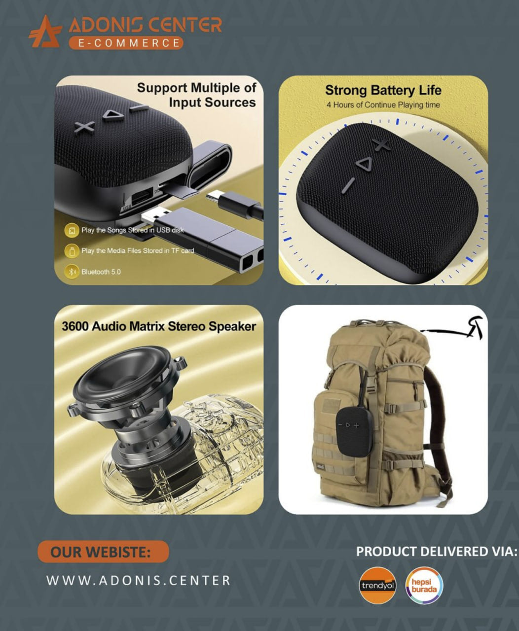 Speaker Wireless Bluetooth JRL Wind3