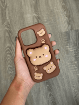 iPhone 14 Pro Compatible Bear Brown Case