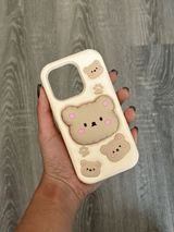 iPhone 13 Pro Compatible Cream Color Bear Case