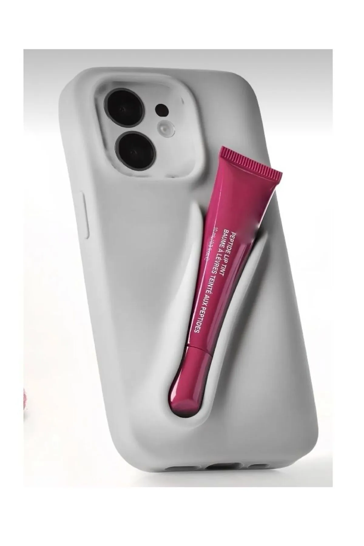 Case Lipstick Compartment Silicone - iPhone 15 Pro Max Compatible, Rhode