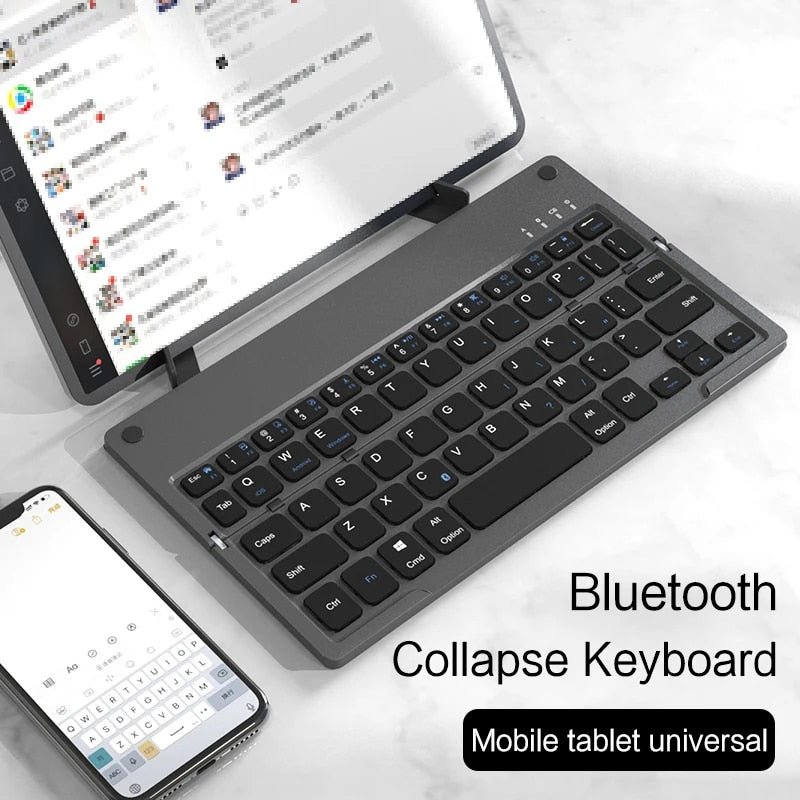 Kablosuz Bluetooth Şarj Edilebilir Katlanabilir Mini Klavye Mızıka