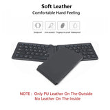 AVATTO A20 Portable Leather Folding Mini Bluetooth Keyboard Foldable Wireless Keypad for iphone,android phone,Tablet,ipad,PC