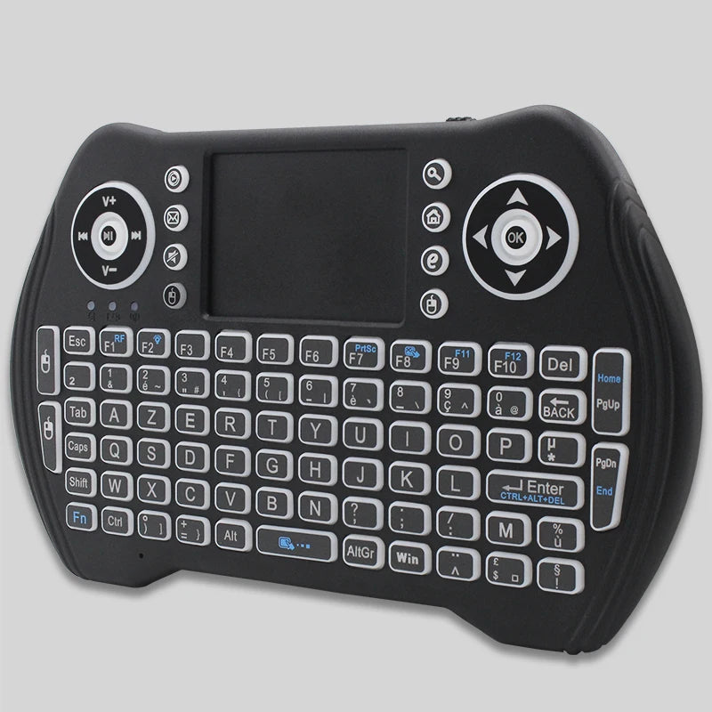 Wireless Keyboard Color 2.4GHz Mini Wireless Keyboard Backlit French Air Mouse Touchpad Handheld TV Box Mini PC18