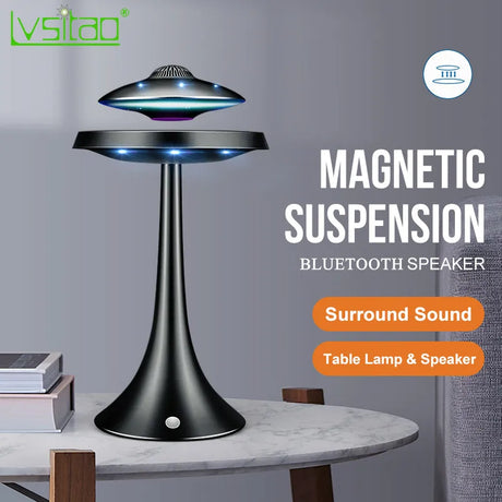 Manyetik Süspansiyon Havada Duran Led Masa Lambası UFO Hoparlör Bluetooth Surround Ses BT Hoparlör Yaratıcı Hediyeler Gece Işıkları