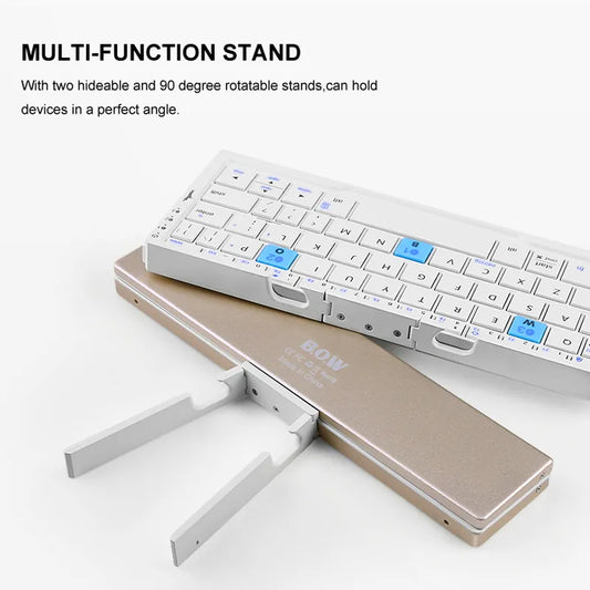 B.O.W Mini Keyboard for Phone And Tablet , Slim & Light Folding  Portable Keyboard Bluetooth 3 Bluetooth Devices Connection