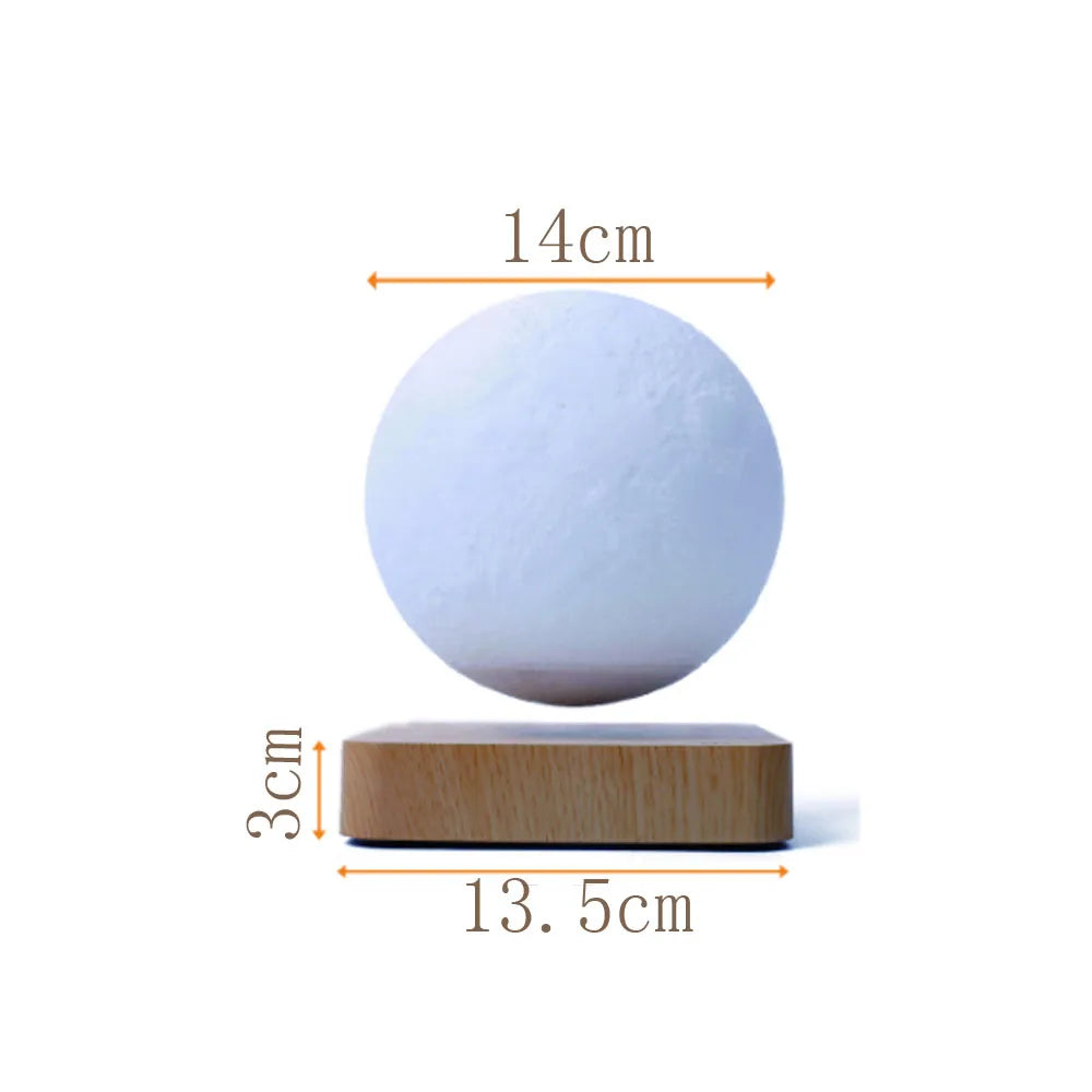 New 3D Printing LED Night Light Creative Touch Magnetic Levitation Moon Lamps 3 Colors Rotating Floating Atmosphereesk Lamp Gift