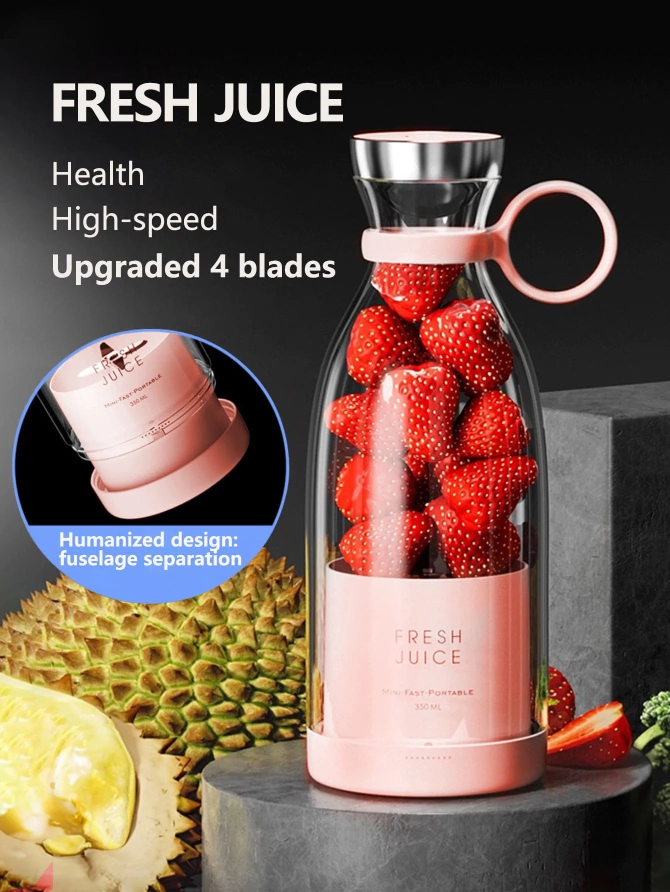 Reup Taşınabilir Blender 350 ml Mini Taşınabilir Blender Smoothies 1400 mAh TAZE SUYU Seyahat Elektrikli Seyahat Taşınabilir Mikser Mutfak