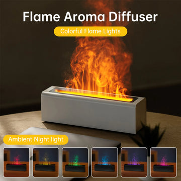 Aroma Diffuser Scent Ultrasonicr Essential Oil Diffuser 150ml Mini Portable  7 Colors Fire Flame  Air Humidifier for Home Office