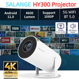 جهاز عرض فيديو Salange MINI 4K ذكي يعمل بنظام Android 11 WiFi 200ANSI BT5.0 بدقة 1280*720P HY300 لمسرح منزلي خارجي من XiaoMi