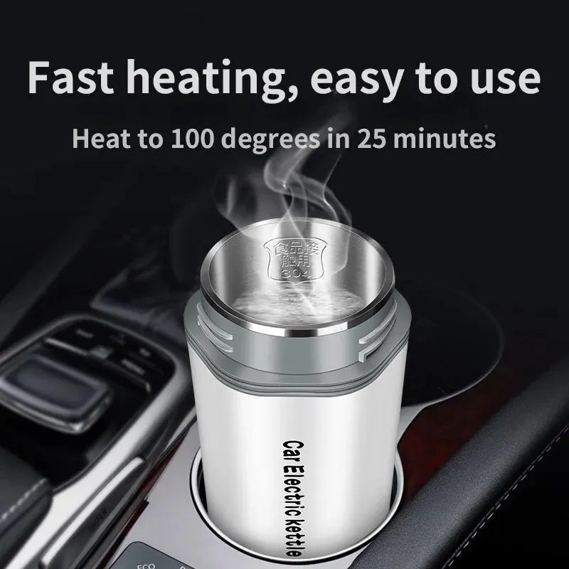 12V Car Kettle Water Boiler Integrated Leak-proof Design Safety Valve 96W High Power Fast Heating Portable Electric Cup