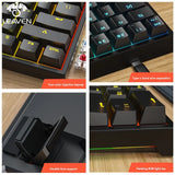 LEAVEN K620 Wired Mechanical Keyboard 61 Keys RGB Lights Green Axis ESports Gaming Office Personality Key Computer Accessories