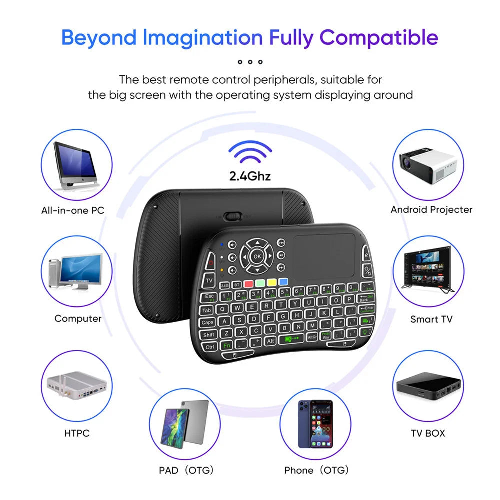 M9 Smart Wireless Mini Keyboard Bluetooth-compatible 2.4g Dual Mode Touchpad Colorful Backlight Keyboard