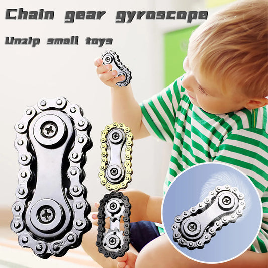 Fingertip Gyro Chains Flywheel Sprockets Stainless Steel Anxiety Relief Decompression Metal Toy Gear Sprocket Road Spinner