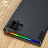 لوحة مفاتيح ميكانيكية سلكية LEAVEN K620 مكونة من 61 مفتاحًا وأضواء RGB ومحور أخضر وإكسسوارات كمبيوتر للألعاب الرياضية الإلكترونية والشخصية والمكتب