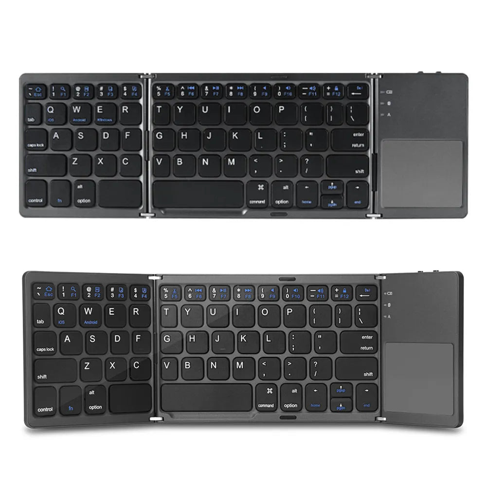 Portable Bluetooth Keyboard Wireless foldable Keyboards Integrated with Touchpad for IOS Android Windows pad Tablet