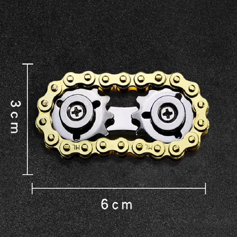 Fingertip Gyro Chains Flywheel Sprockets Stainless Steel Anxiety Relief Decompression Metal Toy Gear Sprocket Road Spinner