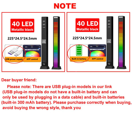 RGB Pickup Lights Sound Control LED Light Smart App Control Color Rhythm Ambient Lamp For Car/Game Computer Desktop Decora Light