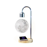 Levitating Moon Magnetic Levitation Lamp LED Night Lights for Bedrooms Decor with Wireless Charging Base Wood Novelty Items