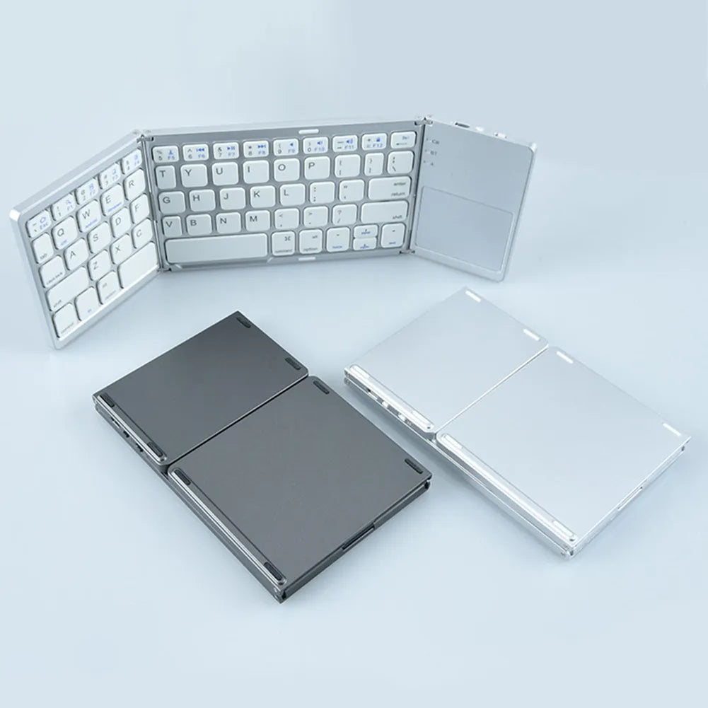 Portable Bluetooth Keyboard Wireless foldable Keyboards Integrated with Touchpad for IOS Android Windows pad Tablet