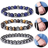 Magnetic Hematite Therapy Beads Bracelet Men Women Healing Energy Natural Stone Adjustable 8mm Jewelry Gifts