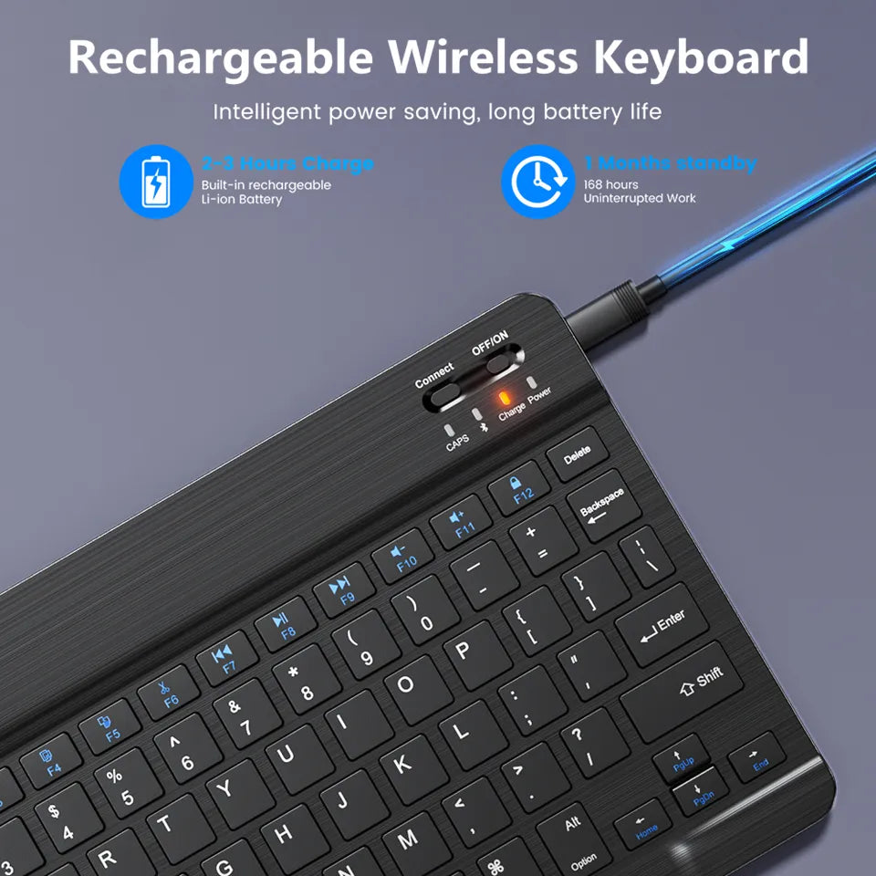 Mini Bluetooth Keyboard Wireless Keyboard Rechargeable For Phone Tablet Russian Spanish Keyboard For Android ios Windows