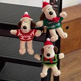 13cm-15cm Christmas Hat Puppy Refrigerator Magnet Sticker Photo Message Board Stickers Cartoon Cute Soft Magnet Home Deco