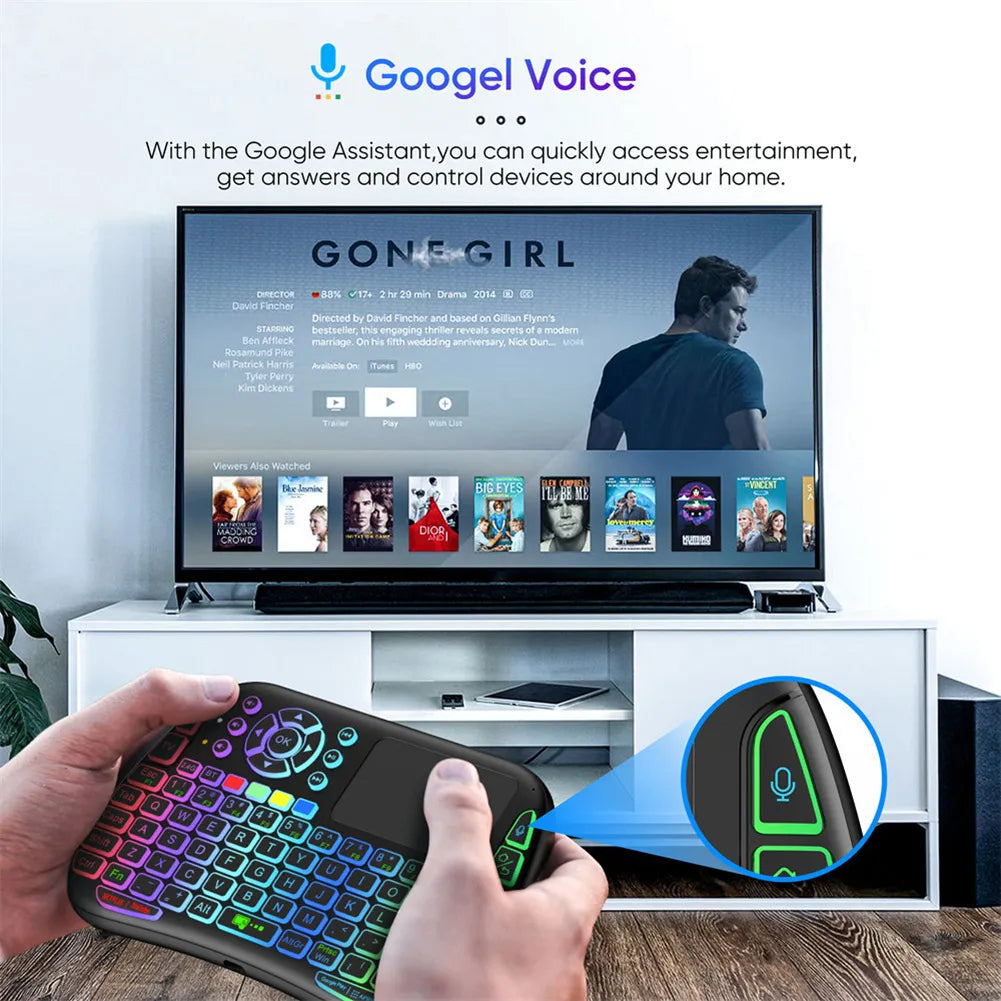 M9 Smart Wireless Mini Keyboard Bluetooth-compatible 2.4g Dual Mode Touchpad Colorful Backlight Keyboard