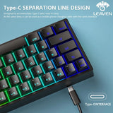 LEAVEN K620 Wired Mechanical Keyboard 61 Keys RGB Lights Green Axis ESports Gaming Office Personality Key Computer Accessories