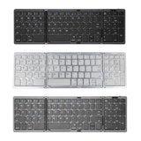 Bluetooth-Compatible Keyboard Foldable Keyboard Type-C Rechargeable 81 Keys Touchpad Keypad for IOS Android Windows Tablet Phone