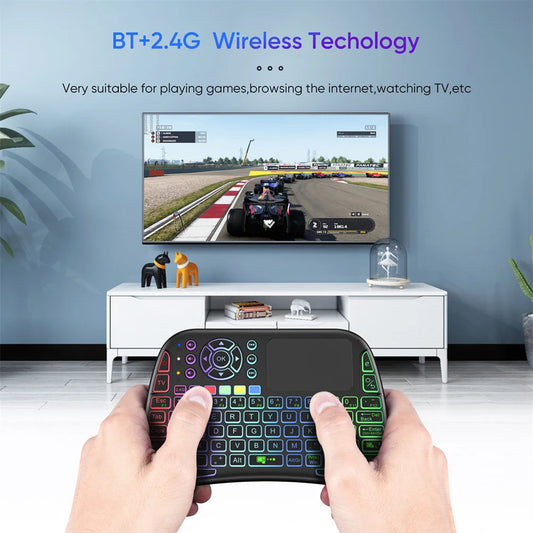 M9 Smart Wireless Mini Keyboard Bluetooth-compatible 2.4g Dual Mode Touchpad Colorful Backlight Keyboard