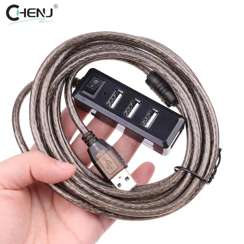 3M 4Ports USB 2.0 HUB Extension Cable Male To Female Active Repeater Wireless Network Card Extension Cord USB Adapter