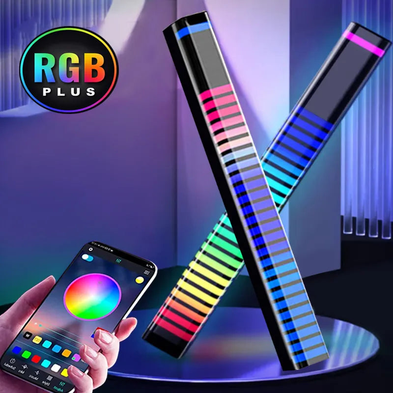 RGB Pikap Işıkları Ses Kontrolü LED Işık Akıllı Uygulama Kontrolü Renk Ritim Ortam Lambası Araba/Oyun Bilgisayarı Masaüstü Dekor Işık