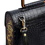 Baloot Handmade Genuine Leather Women's Bag - Bring Elegance with Wooden Handle Detail