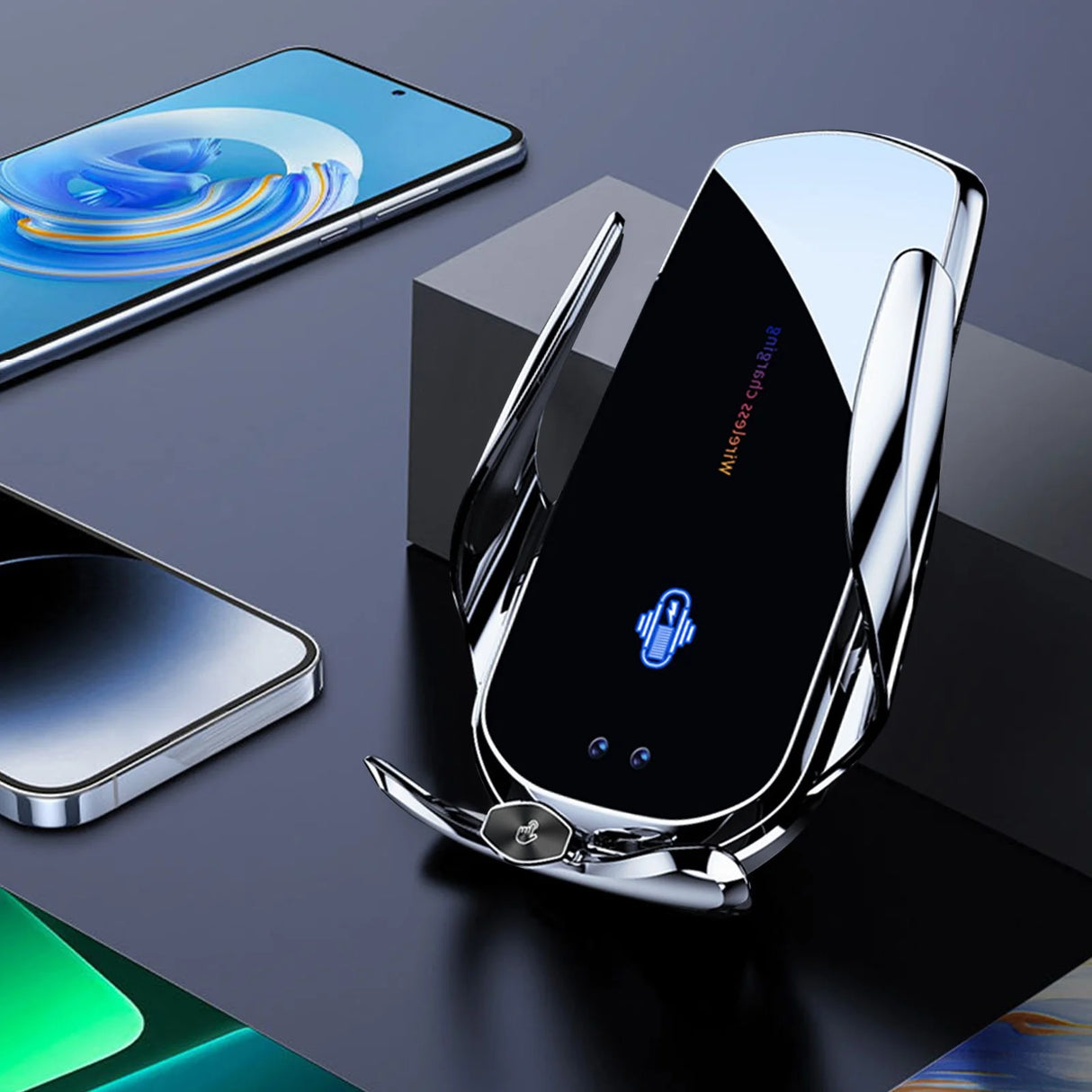 Phone Holder Wireless Car Charger GLR Q11 - 15W Fast Charging