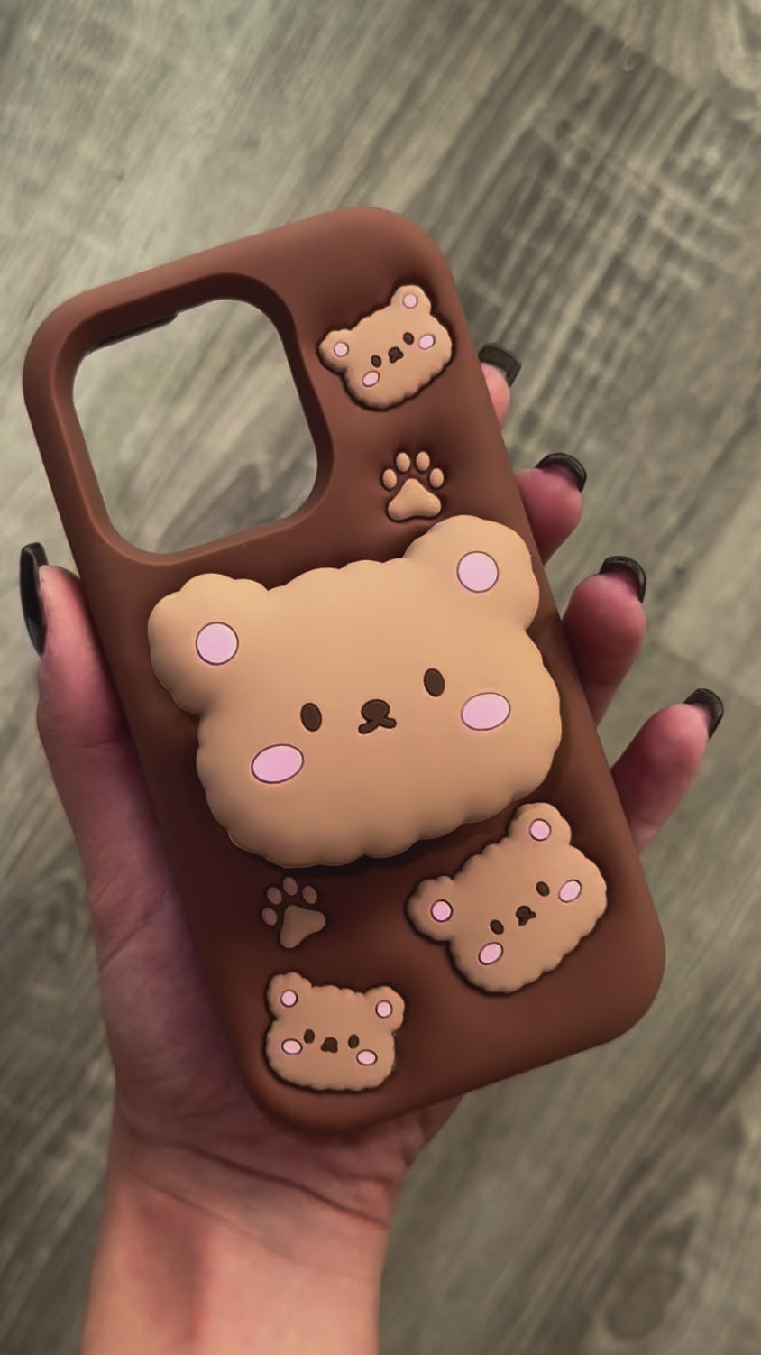 iPhone 14 Pro Compatible Bear Brown Case