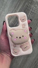 iPhone 13 Pro Compatible Cream Color Bear Case